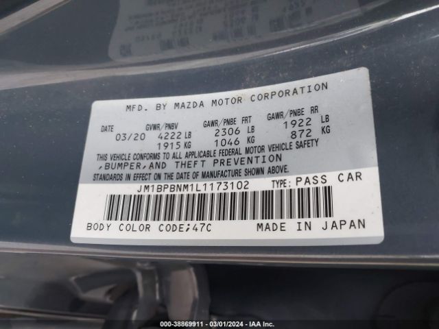 JM1BPBNM1L1173102 Mazda Mazda3 Premium Package