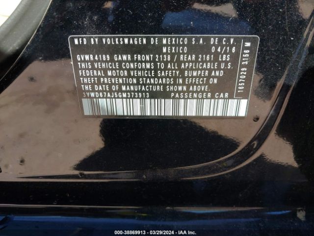3VWD67AJ5GM373913 Volkswagen Jetta 1.4t Se