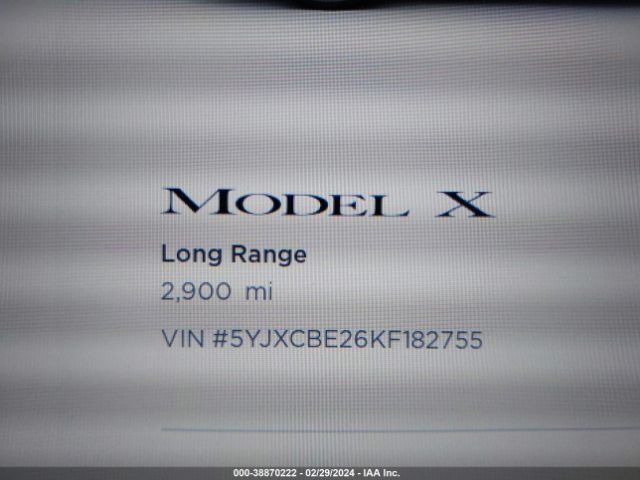 5YJXCBE26KF182755 Tesla Model X 100d/75d/long Range