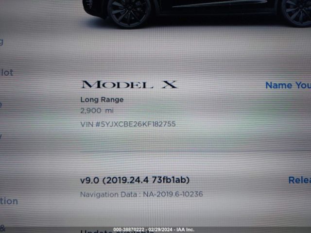 5YJXCBE26KF182755 Tesla Model X 100d/75d/long Range