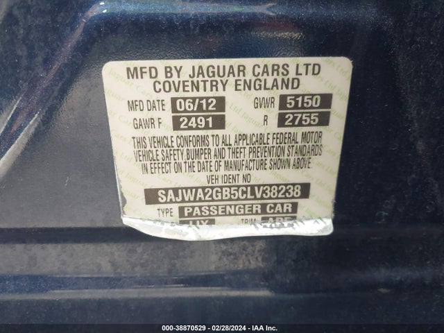 2012 JAGUAR XJ SAJWA2GB5CLV38238 Photo 8