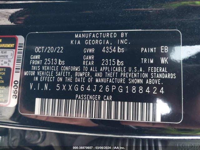 KIA K5 Gt-line 2023 5XXG64J26PG188424 Image 9
