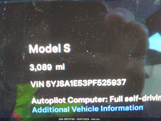 Tesla Model S Dual Motor All-wheel Drive/standard Range 2023 5YJSA1E53PF525937 Image 15