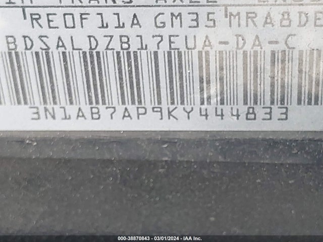 Nissan SENTRA SV 2019 3N1AB7AP9KY444833 Image 9