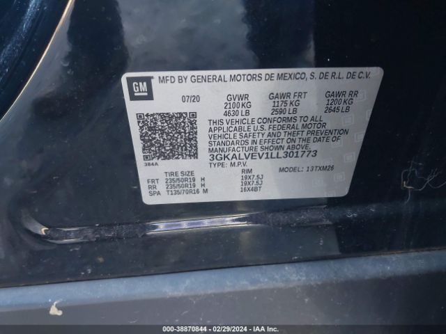 3GKALVEV1LL301773 GMC Terrain Awd Slt