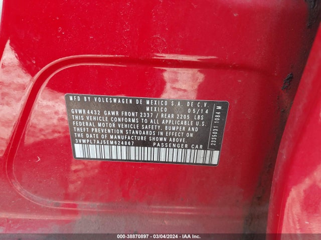 3VWPL7AJ5EM624867 Volkswagen Jetta Sportwagen 2.0l Tdi