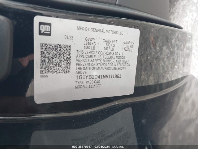 Chevrolet Corvette Stingray Rwd  2lt 2022 1G1YB2D41N5111861 Image 9