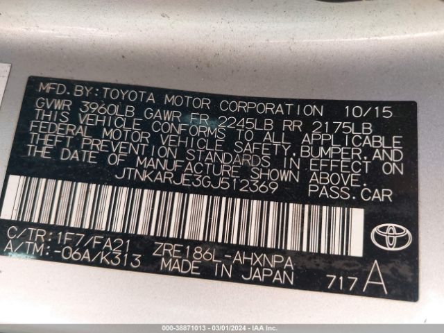 JTNKARJE3GJ512369 Scion IM
