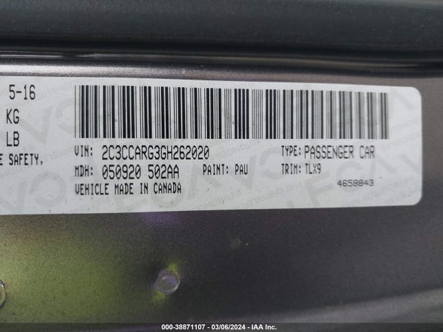 Chrysler 300 Anniversary Edition 2016 2C3CCARG3GH262020 Image 9