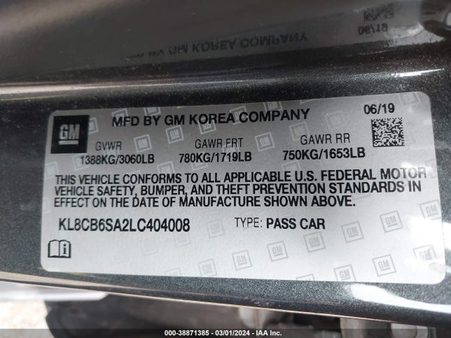 Chevrolet Spark Fwd Ls Automatic 2020 KL8CB6SA2LC404008 Image 9