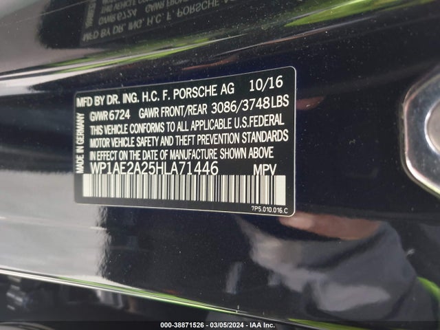 2017 PORSCHE CAYENNE E-HYBRID WP1AE2A25HLA71446 Photo 8