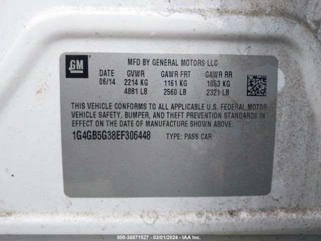 1G4GB5G38EF306448 Buick Lacrosse Leather Group