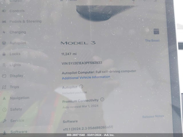 Tesla Model 3 Rear-wheel Drive 2023 5YJ3E1EA3PF592933 Image 7