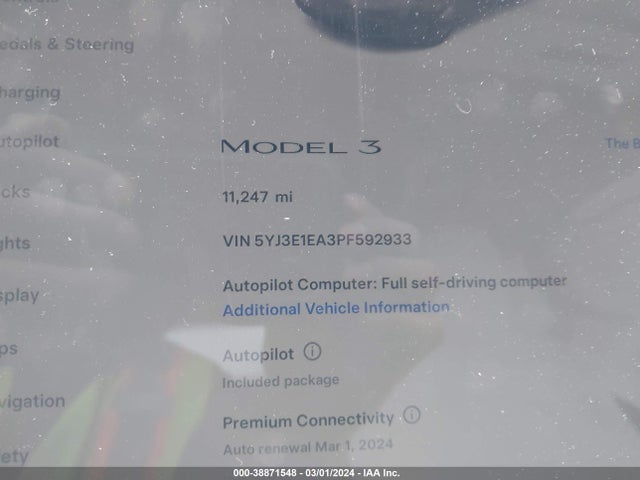 Tesla Model 3 Rear-wheel Drive 2023 5YJ3E1EA3PF592933 Image 9