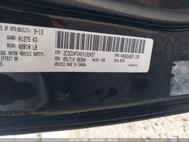 Dodge Charger Se 2014 2C3CDXFG4EH132457 Image 9