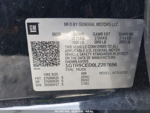 1GTR9CED0LZ287656 GMC Sierra 1500 4wd Double Cab Standard Box Elevation