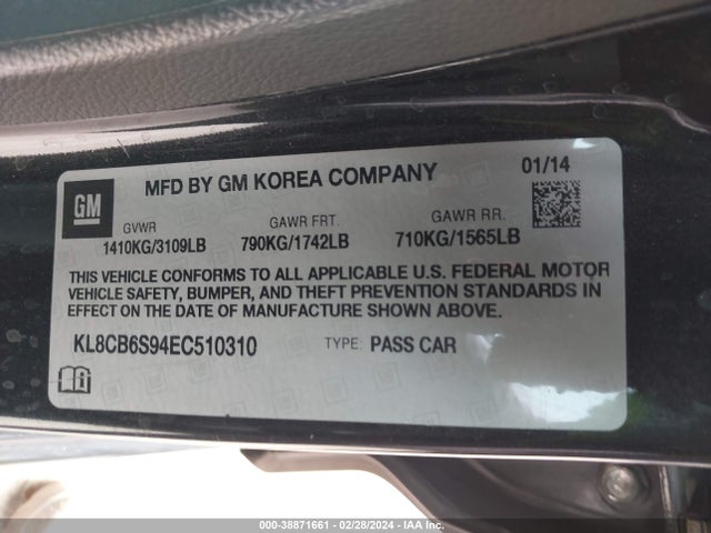 Chevrolet Spark Ls Auto 2014 KL8CB6S94EC510310 Image 9