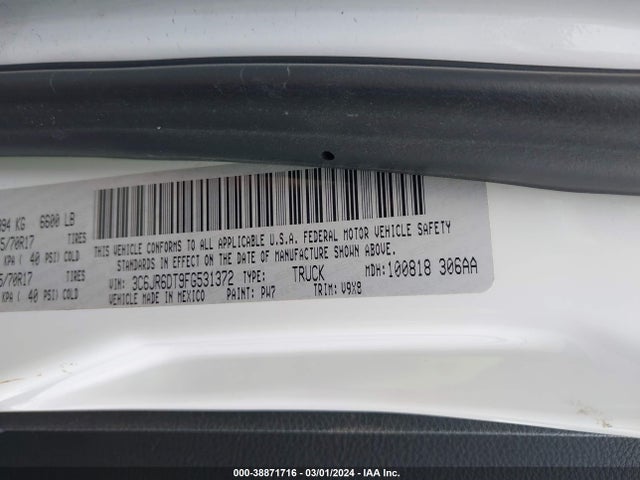 3C6JR6DT9FG531372 RAM 1500
