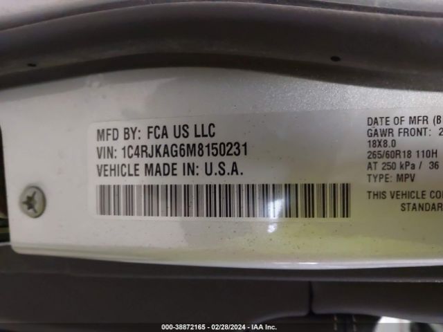 1C4RJKAG6M8150231 Jeep Grand Cherokee L Laredo 4x4