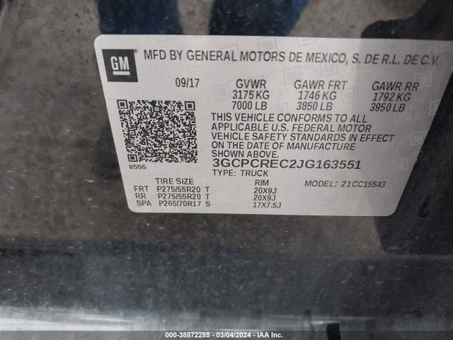 Chevrolet Silverado 1500 1lt 2018 3GCPCREC2JG163551 Image 9