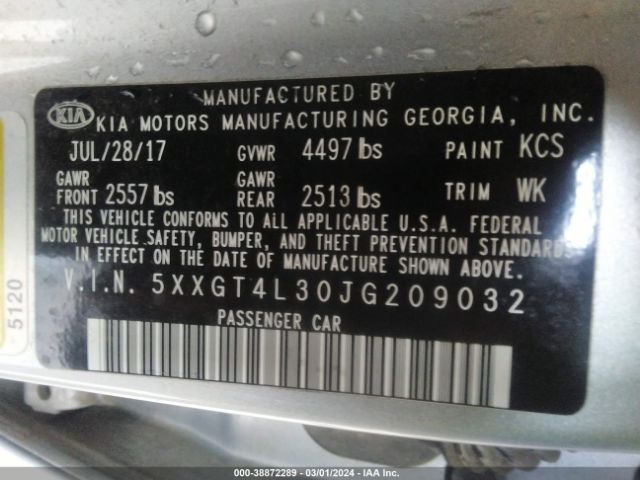 5XXGT4L30JG209032 KIA Optima Lx