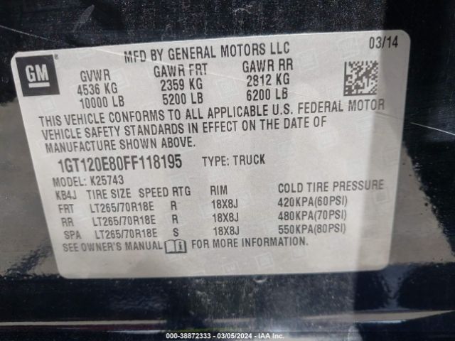 1GT120E80FF118195 GMC Sierra 2500hd Denali