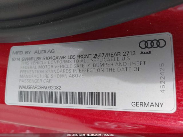 WAUGFAFC3FN032082 Audi A6 2.0t Premium