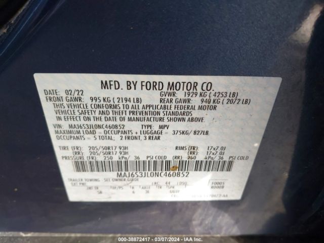 MAJ6S3JL0NC460852 Ford Ecosport Ses