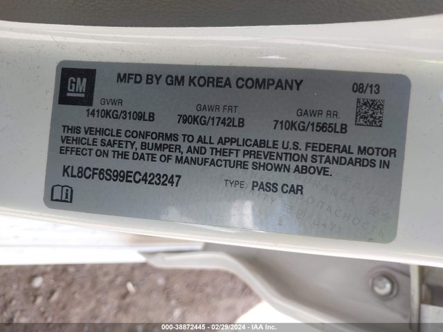 Chevrolet Spark 2lt Auto 2014 KL8CF6S99EC423247 Image 9