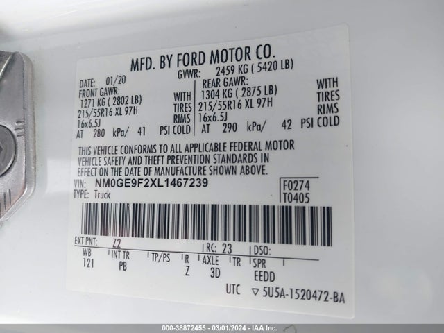 Ford Transit Connect Xlt Passenger 2020 NM0GE9F2XL1467239 Image 9