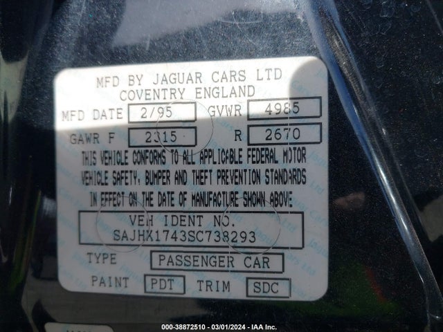 1995 JAGUAR XJ6 SAJHX1743SC738293 Photo 8