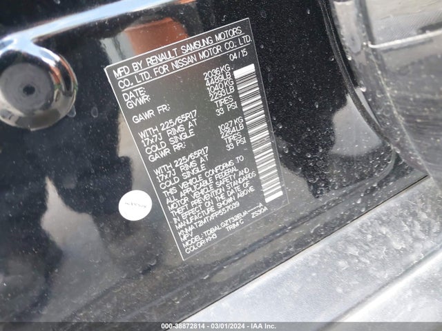 Nissan ROGUE SV 2015 KNMAT2MTXFP557039 Image 9