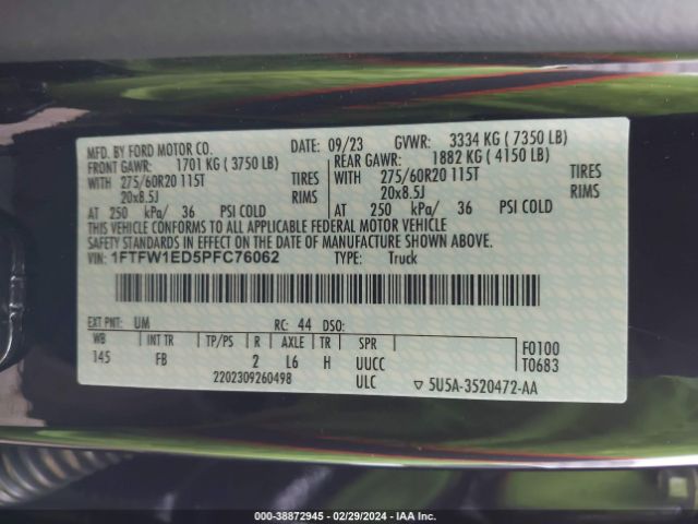 1FTFW1ED5PFC76062 Ford F-150 Xlt