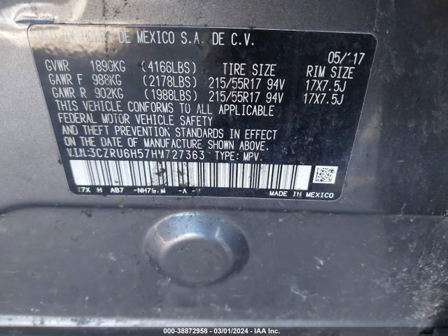 Honda HR-V EX 2017 3CZRU6H57HM727363 Image 9