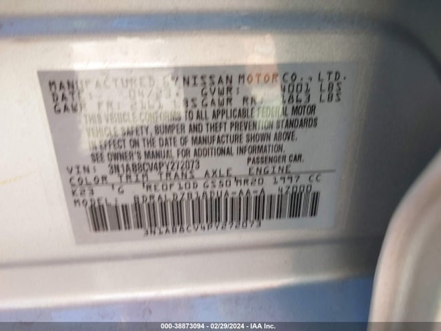 Nissan Sentra Sv Xtronic Cvt 2023 3N1AB8CV4PY272073 Image 9