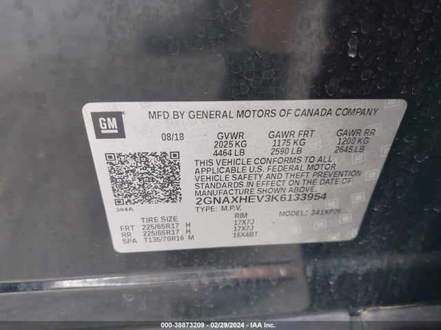 Chevrolet EQUINOX LS 2019 2GNAXHEV3K6133954 Image 9