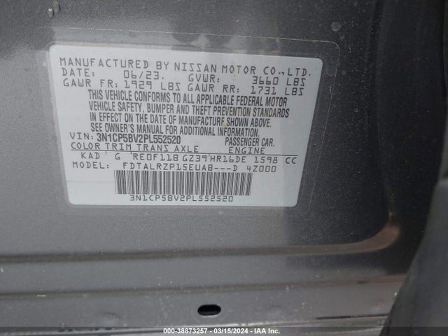 Nissan Kicks S Xtronic Cvt 2023 3N1CP5BV2PL552520 Image 9
