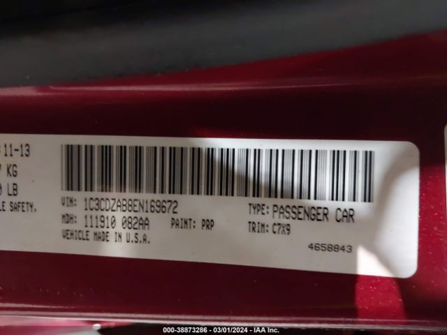 1C3CDZAB8EN169672 Dodge AVENGER SE