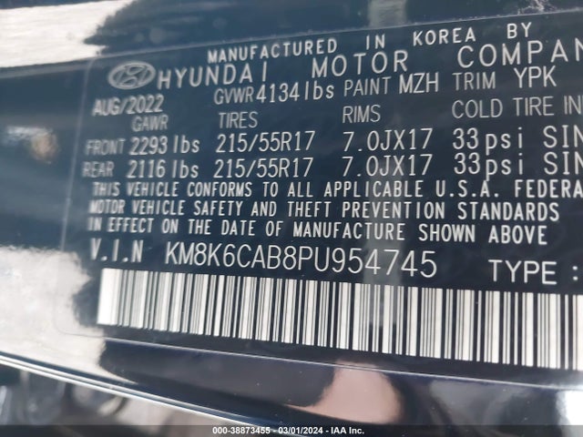 Hyundai Kona Sel 2023 KM8K6CAB8PU954745 Image 9