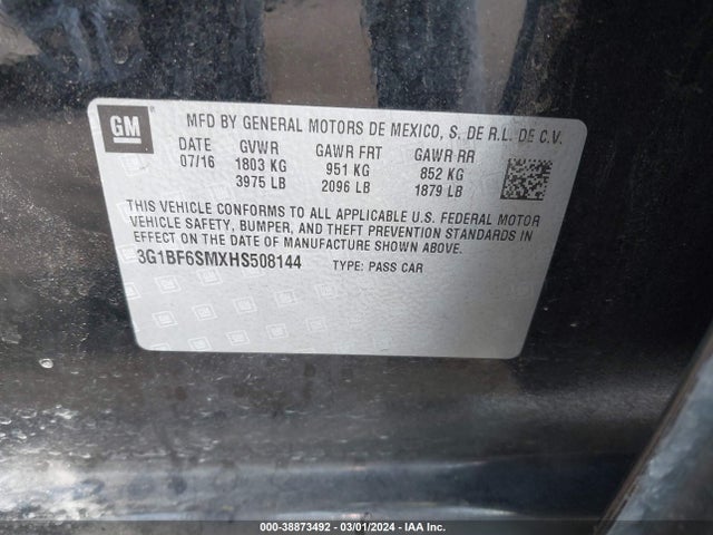Chevrolet Cruze Premier Auto 2017 3G1BF6SMXHS508144 Image 9