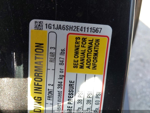 Chevrolet Sonic Ls Auto 2014 1G1JA6SH2E4111567 Image 9