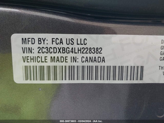 Dodge Charger Sxt Rwd 2020 2C3CDXBG4LH228382 Image 9
