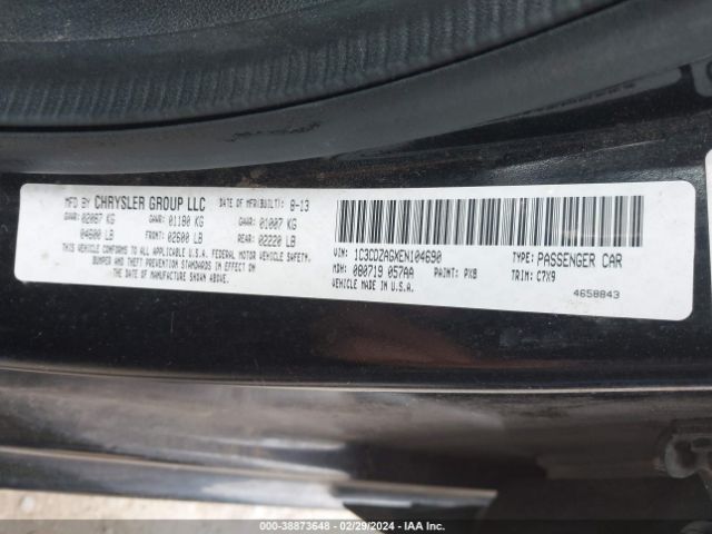 1C3CDZAGXEN104690 Dodge AVENGER SE