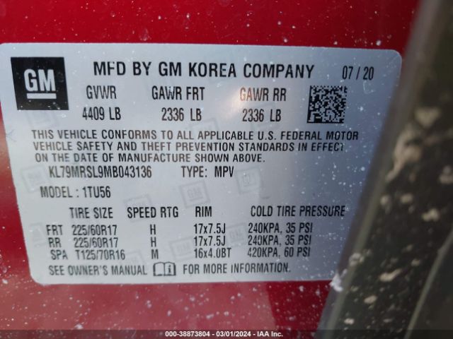 2021 CHEVROLET TRAILBLAZER KL79MRSL9MB043136 Photo 8