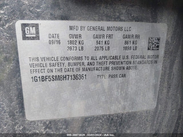 Chevrolet Cruze Premier Auto 2017 1G1BF5SM8H7136361 Image 9