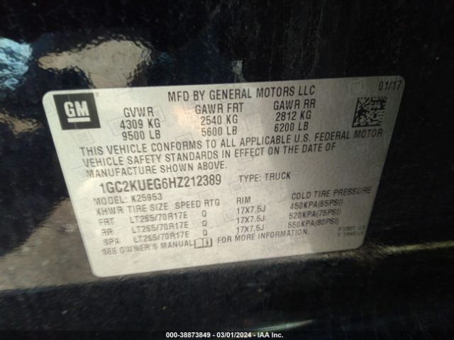1GC2KUEG6HZ212389 Chevrolet Silverado 2500hd Wt