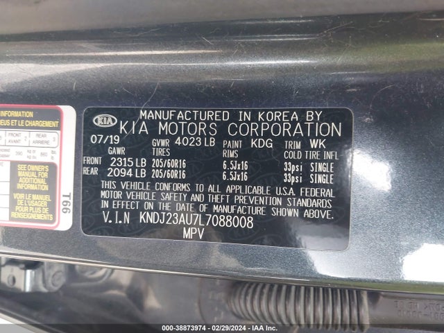 KIA SOUL LX 2020 KNDJ23AU7L7088008 Image 9