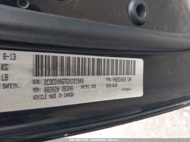 Dodge Challenger Sxt Plus 2014 2C3CDYAG7EH121949 Image 9
