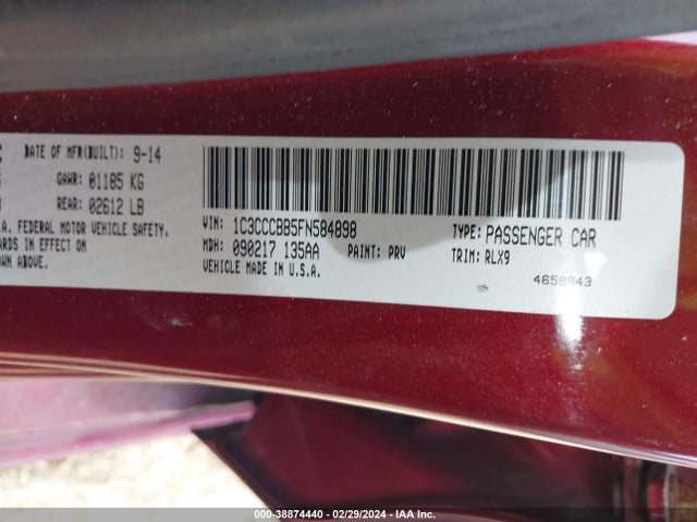 Chrysler 200 S 2015 1C3CCCBB5FN584898 Image 9