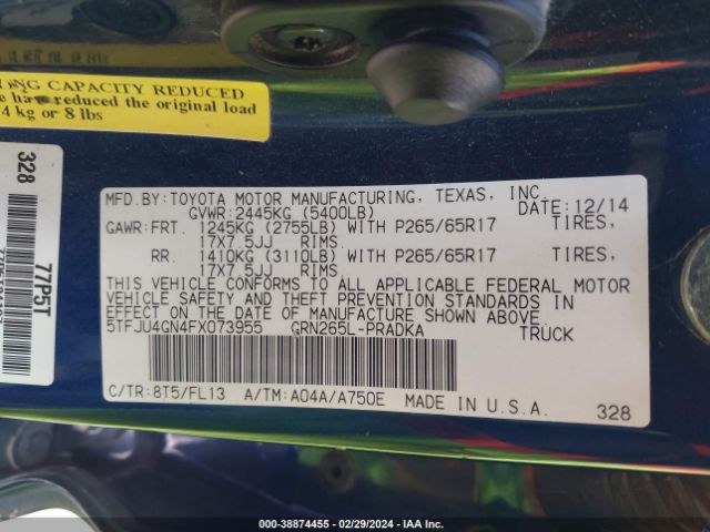 5TFJU4GN4FX073955 Toyota Tacoma Prerunner V6